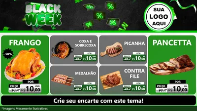 Modelo de TV para TV Horizontal com o tema Black Week para Assados