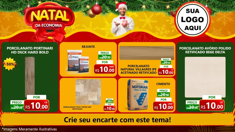 Modelo de TV para TV Horizontal com o tema Natal da Economia para Pisos e revestimentos