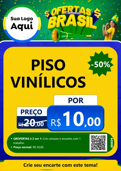 Modelo de Cartaz para Cartaz A4 Vertical com o tema Ofertas Semana do Brasil para Material para Construção
