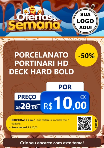 Modelo de Cartaz para Cartaz A4 Vertical com o tema Ofertas da Semana - Páscoa para Pisos e revestimentos
