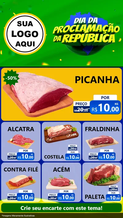 Modelo de Rede Social para Stories com o tema Dia Da Proclamação Da República para Açougue