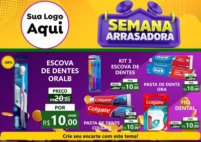 Modelo de Encarte para Encarte A4 Horizontal com o tema Semana Arrasadora para Higiene Pessoal