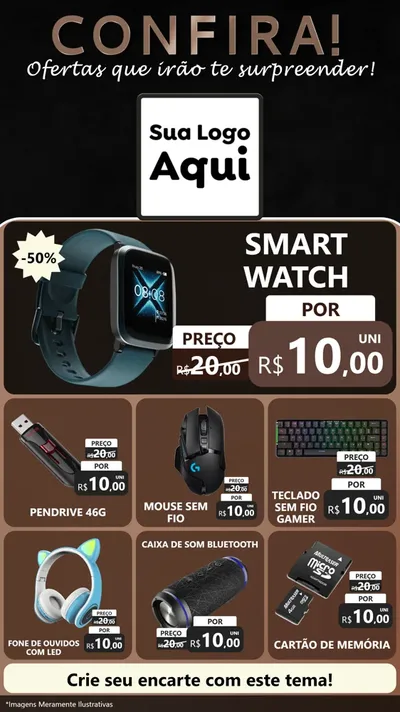 Modelo de Rede Social para Stories com o tema Confira! Ofertas que irão te surpreender! para Informática