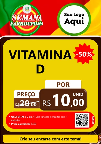 Modelo de Cartaz para Cartaz A4 Vertical com o tema Semana Farroupilha para Farmácia