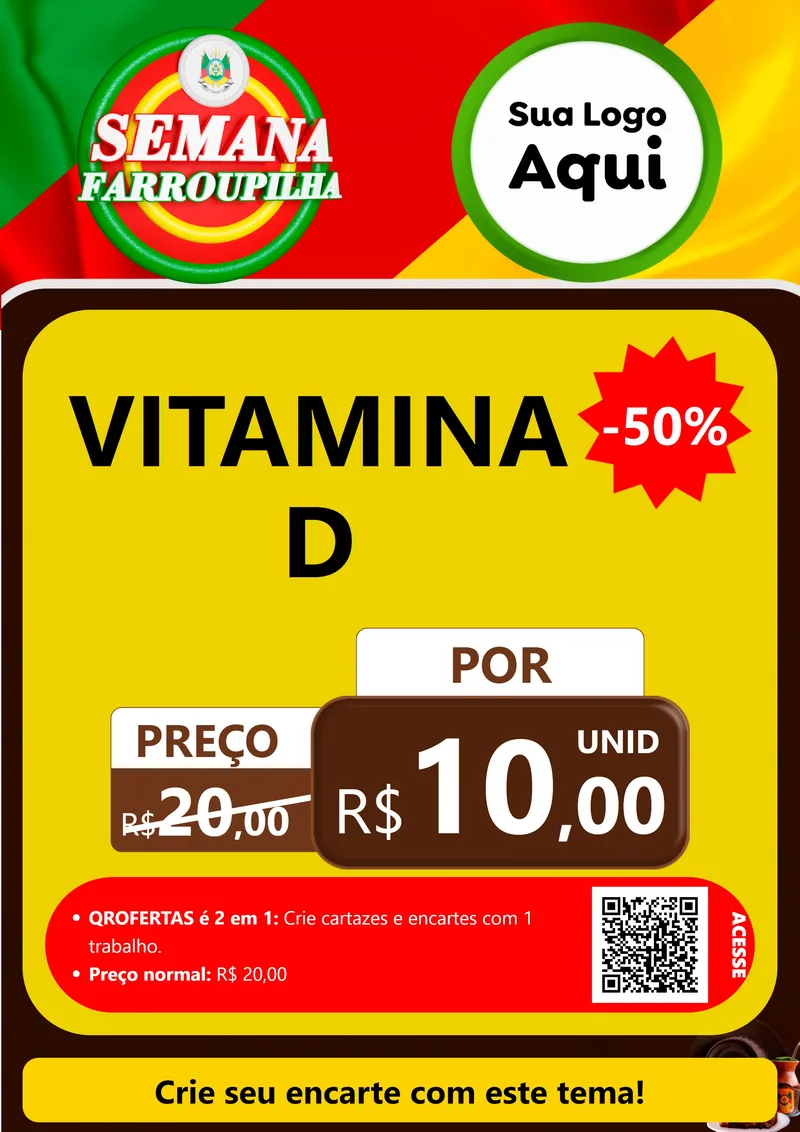 Modelo de Cartaz para Cartaz A4 Vertical com o tema Semana Farroupilha para Farmácia