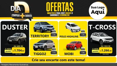 Modelo de TV para TV Horizontal com o tema Dia D Mais Economia para Concessionaria de Carros