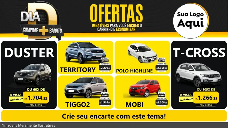 Modelo de TV para TV Horizontal com o tema Dia D Mais Economia para Concessionaria de Carros