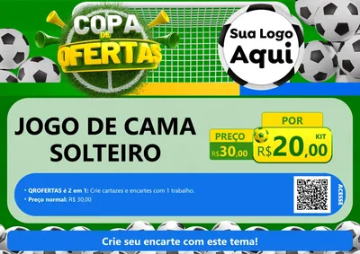 Modelo de Cartaz para Cartaz A4 Horizontal com o tema Copa De Ofertas para Cama, Mesa e Banho