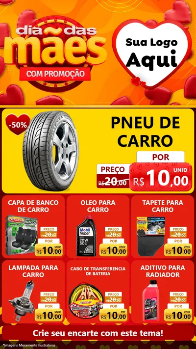 Modelo de Rede Social para Stories com o tema Dia das Mães com Promoção para Auto peças