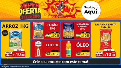 Modelo de TV para TV Horizontal com o tema Super Oferta Setembro para Supermercado