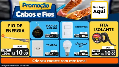 Modelo de TV para TV Horizontal com o tema Promoção Cabos e Fios - Construção / Elétrica para Materiais Elétricos