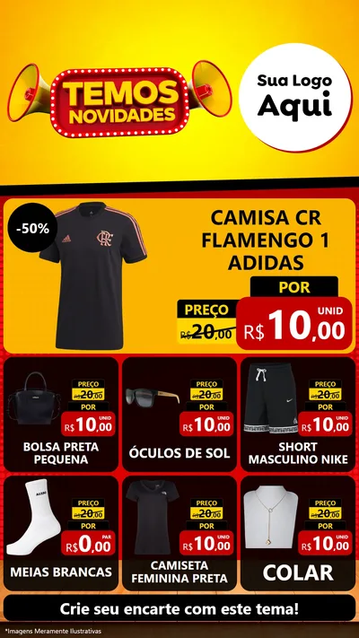 Modelo de Rede Social para Stories com o tema Temos Novidades para Roupas e acessórios