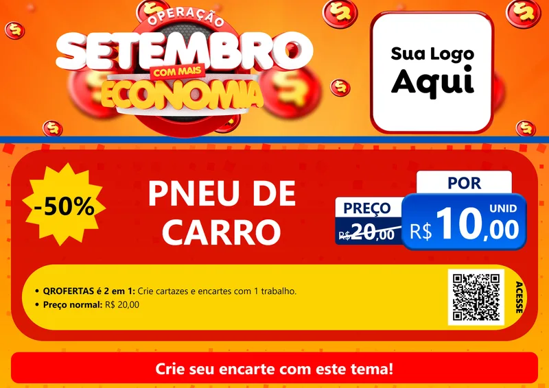 Modelo de Cartaz para Cartaz A4 Horizontal com o tema Operação Setembro Com Muita Economia para Auto peças