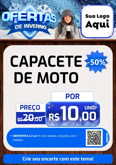 Modelo de Cartaz para Cartaz A4 Vertical com o tema Ofertas de Inverno para Moto peças