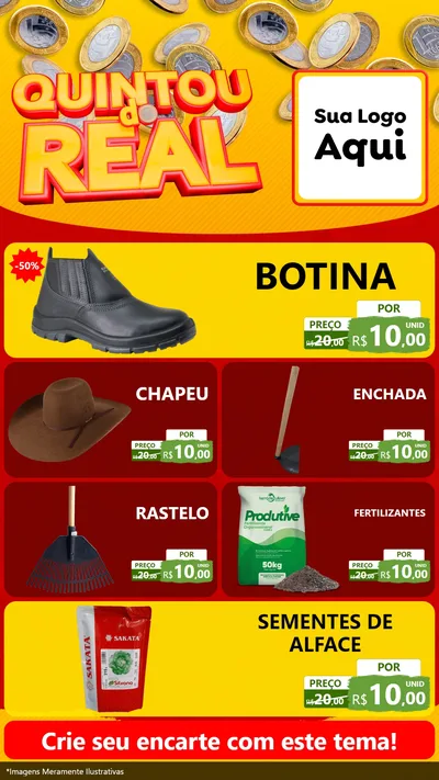 Modelo de TV para TV Vertical com o tema Quintou do Real para Agropecuária
