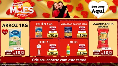 Modelo de TV para TV Horizontal com o tema Semana das Mães Premiada para Supermercado