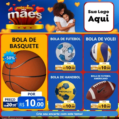 Modelo de Rede Social para Feed Facebook com o tema Mês das Mães para Artigos Esportivos