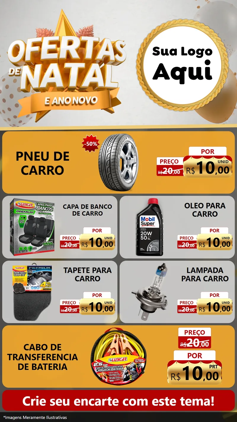 Modelo de TV para TV Vertical com o tema Ofertas De Natal E Ano Novo para Auto peças