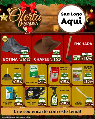 Modelo de Rede Social para Feed Instagram com o tema Ofertas Natalina para Agropecuária