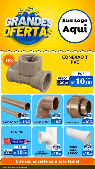 Modelo de Rede Social para Stories com o tema Grandes Ofertas para Tubos e conexões