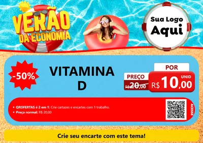 Modelo de Cartaz para Cartaz A4 Horizontal com o tema Verão da Economia para Farmácia