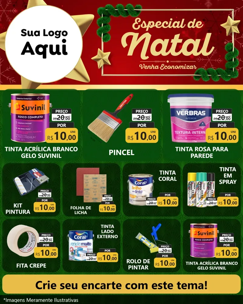 Modelo de Rede Social para Feed Instagram com o tema Especial de Natal para Tintas e Ferramentas