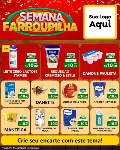 Modelo de Rede Social para Feed Instagram com o tema Semana Farroupilha para Frios e Laticínios