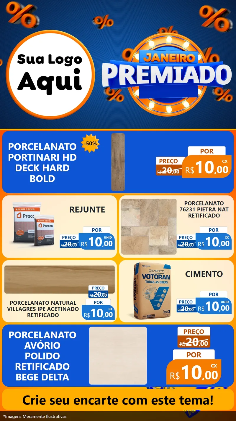 Modelo de TV para TV Vertical com o tema Janeiro Premiado para Pisos e revestimentos