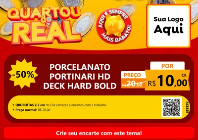 Modelo de Cartaz para Cartaz A4 Horizontal com o tema Quartou do Real para Pisos e revestimentos