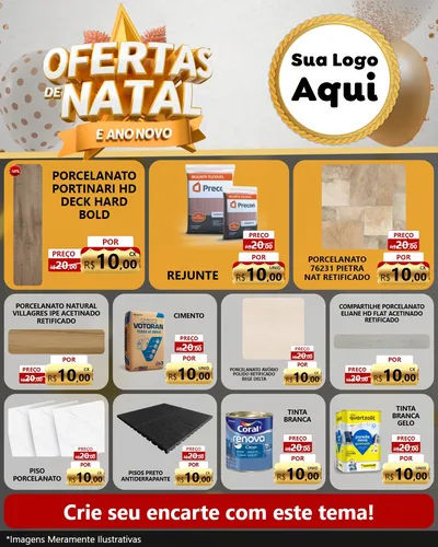 Modelo de Rede Social para Feed Instagram com o tema Ofertas De Natal E Ano Novo para Pisos e revestimentos
