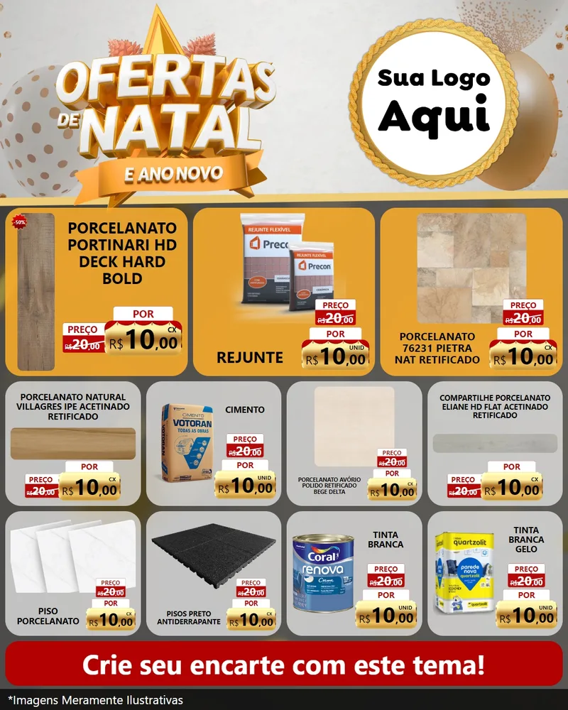 Modelo de Rede Social para Feed Instagram com o tema Ofertas De Natal E Ano Novo para Pisos e revestimentos