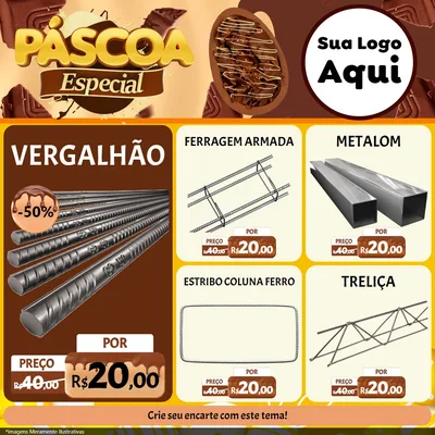 Modelo de Rede Social para Feed Facebook com o tema Páscoa Especial para Ferragens