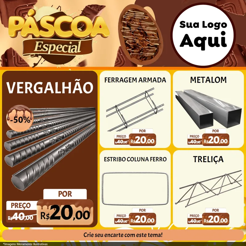 Modelo de Rede Social para Feed Facebook com o tema Páscoa Especial para Ferragens