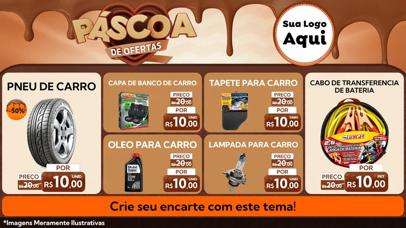 Modelo de TV para TV Horizontal com o tema Páscoa de Ofertas para Auto peças