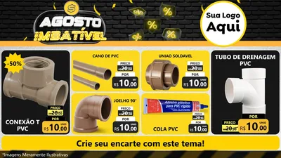Modelo de TV para TV Horizontal com o tema Agosto Imbatível para Tubos e conexões