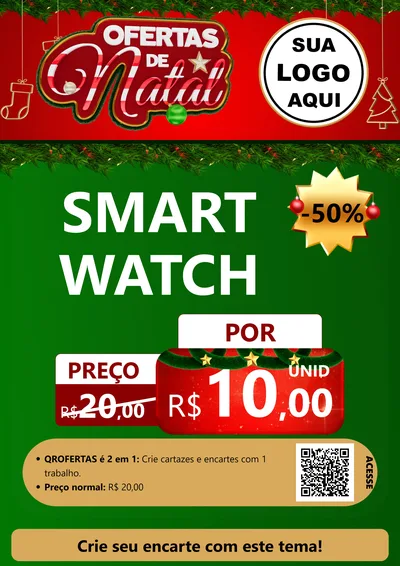 Modelo de Cartaz para Cartaz A4 Vertical com o tema Ofertas de Natal para Informática