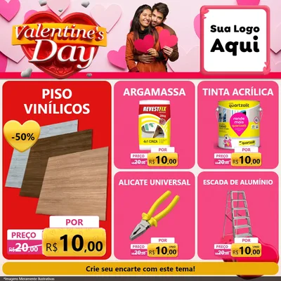 Modelo de Rede Social para Feed Facebook com o tema Valentine's Day para Material para Construção