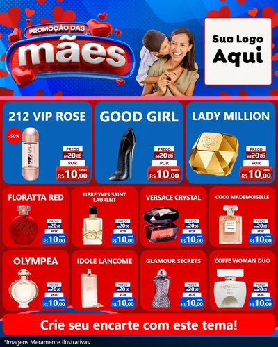 Modelo de Rede Social para Feed Instagram com o tema Promoção das Mães para Perfumes
