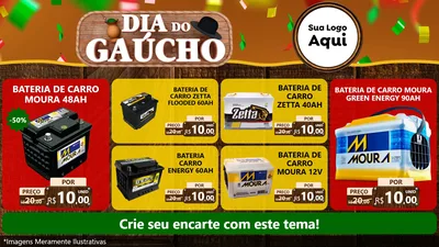 Modelo de TV para TV Horizontal com o tema Dia do Gaúcho para Baterias Elétricas
