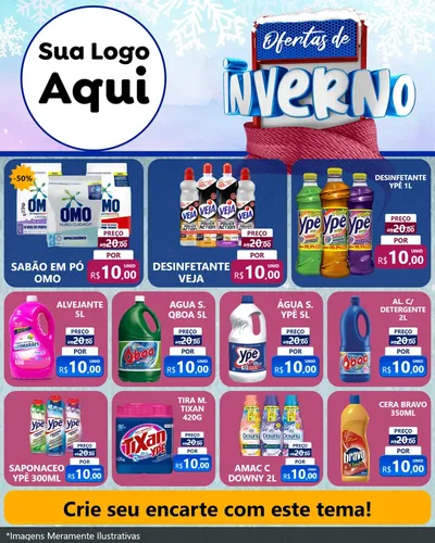 Modelo de Rede Social para Feed Instagram com o tema Ofertas de Inverno para Produtos de Limpeza