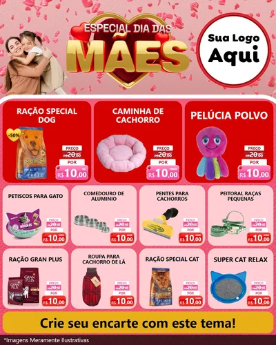 Modelo de Rede Social para Feed Instagram com o tema Especial Dia Das Mães para Pet Shop