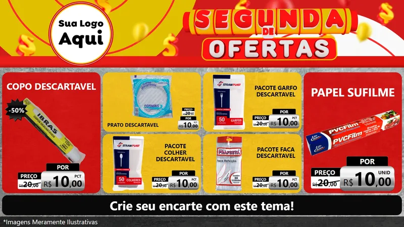 Modelo de TV para TV Horizontal com o tema Segunda de Ofertas para Embalagens