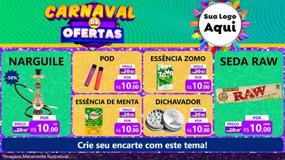 Modelo de TV para TV Horizontal com o tema Carnaval de Ofertas para Tabacaria