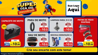 Modelo de TV para TV Horizontal com o tema Super Dia do Consumidor para Moto peças