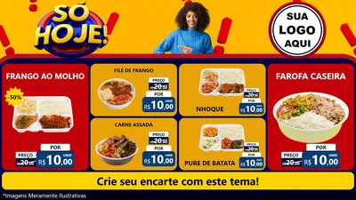 Modelo de TV para TV Horizontal com o tema Só Hoje! para Restaurante