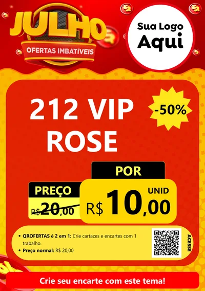 Modelo de Cartaz para Cartaz A4 Vertical com o tema Julho Ofertas Imbatíveis para Perfumes
