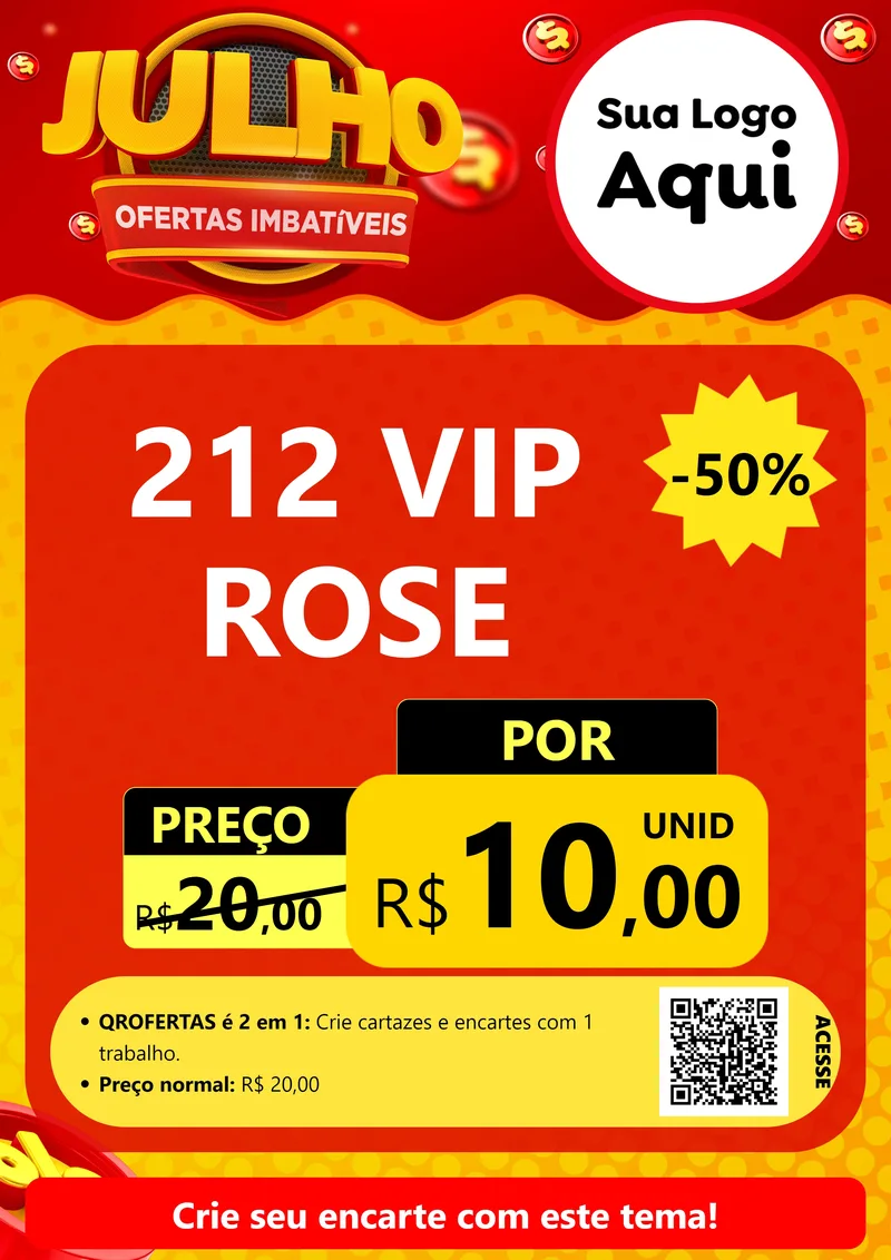 Modelo de Cartaz para Cartaz A4 Vertical com o tema Julho Ofertas Imbatíveis para Perfumes