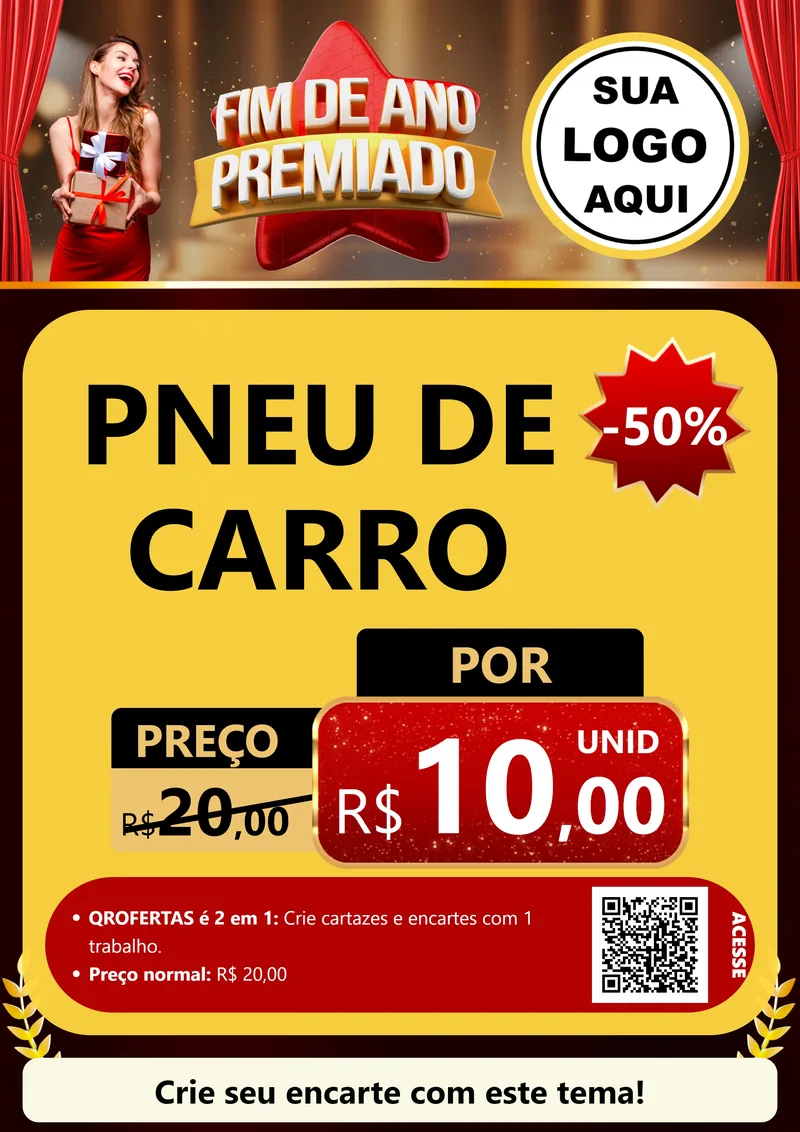 Modelo de Cartaz para Cartaz A4 Vertical com o tema Fim de Ano Premiado para Auto peças