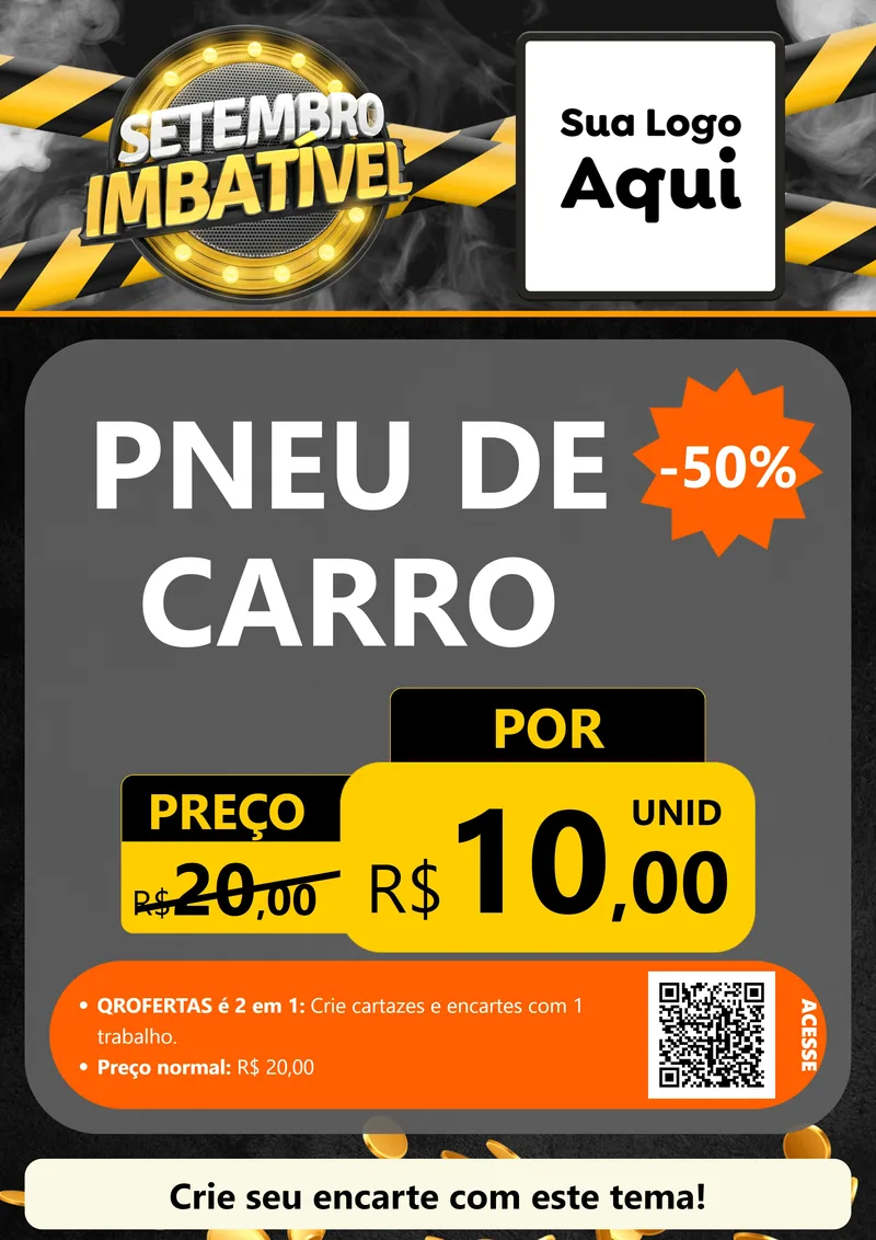 Modelo de Cartaz para Cartaz A4 Vertical com o tema Setembro Imbatível para Auto peças