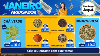 Modelo de TV para TV Horizontal com o tema Janeiro Arrasador para Produtos Naturais
